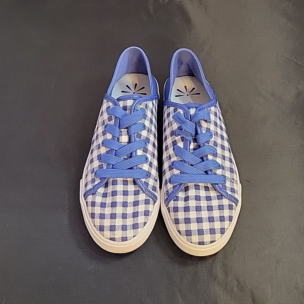 BRAND NEW ISAAC MIZRAHI MIZRAHI LIVE! LACE-UP GINGHAM SNEAKERS - Picture 7 of 14